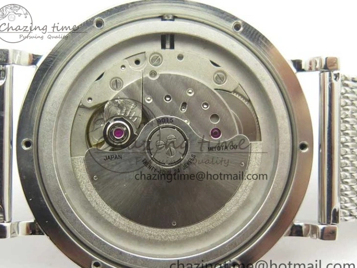 MIROTIME 0327 Breathable Portofino IW356501 SS V3 MK 1:1 Best Edition White Dial Gold Markers On SS Mesh Bracelet MIYOTA 7197